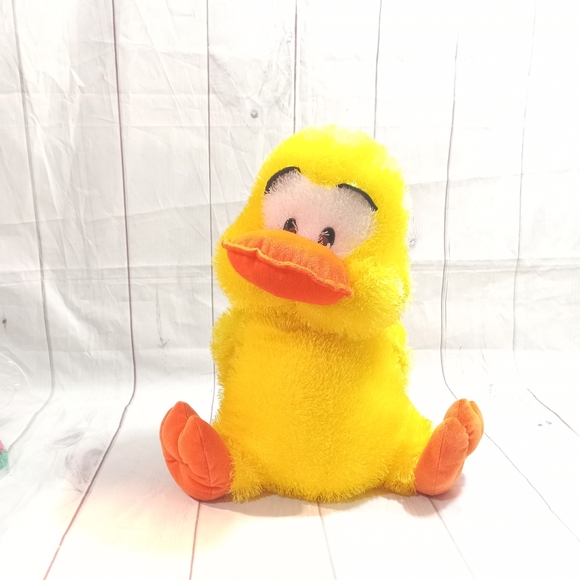 FLOPPY Fluffy Yellow Orange Duckie Toy Work Duck Plush 17 in. Stuff Animal Toy - Picture 7 of 9